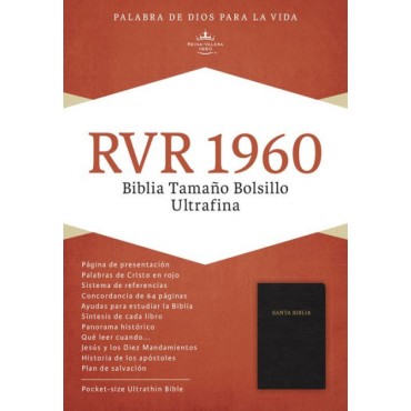 RVR 1960 Biblia Ultrafina Tamao Bolsillo, Piel Fabricada Negro - Holman